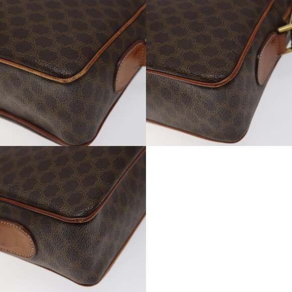 CELINE Macadam Canvas Shoulder Bag Pvc Leather Brown Gold - Picture 10 of 12